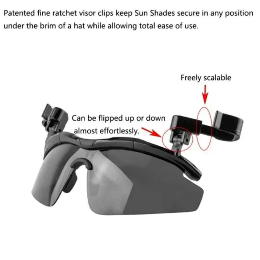 Adjustable Tac Outdoor Polarized Fishing Glasses Hat Visors Sport Clips Hat Clip On Sunglasses For Biking Hiking Golf Eyewear - Evallys.com