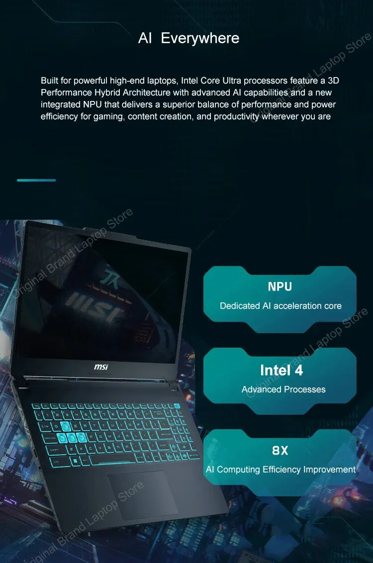 2024 MSI Cyborg 15 Gaming Laptop 15.6 Inch FHD 144Hz IPS Screen Netbook Intel Ultra7-155H 16GB 512GB RTX4060 Notebook Computer - Evallys.com # #