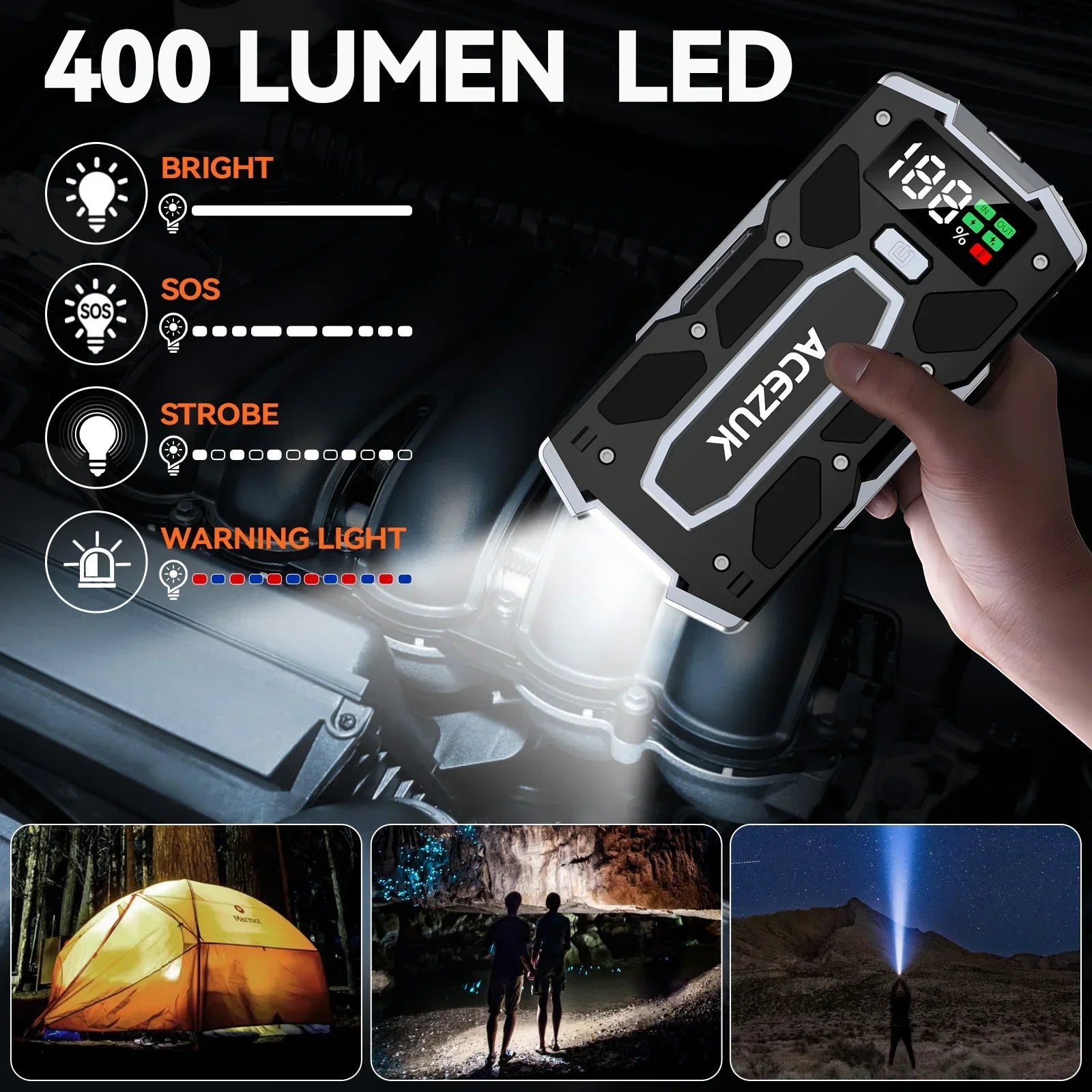 4000A Car Jump Starter Power Bank 12V 21800mAh Starting Device Emergency Car Battery Charger Booster Buster For 10L 8.0L - Evallys.com