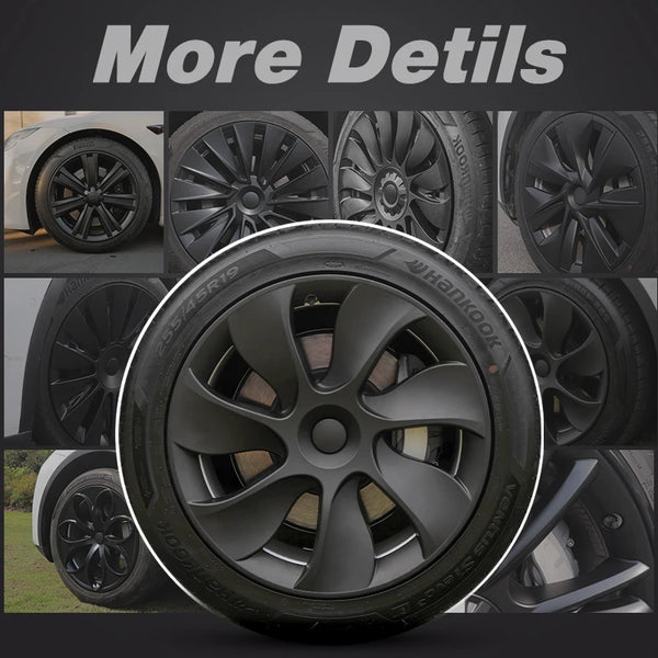 4PCS Wheel Cover For Tesla Model Y 2020-2024 19 Inch Right＆Left Hubcaps Cyclone Style Wheel Cover Replacement Accessories - Evallys.com # #