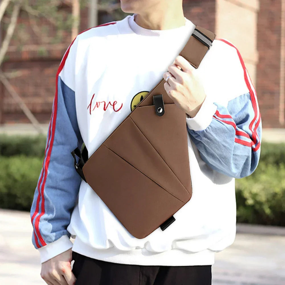 Mens Fashion Chest Bag Multifunctional Fanny Pack Adjustable Strap Simple Sling Bag Anti Theft Bag Ergonomic Waist Pack - Evallys.com