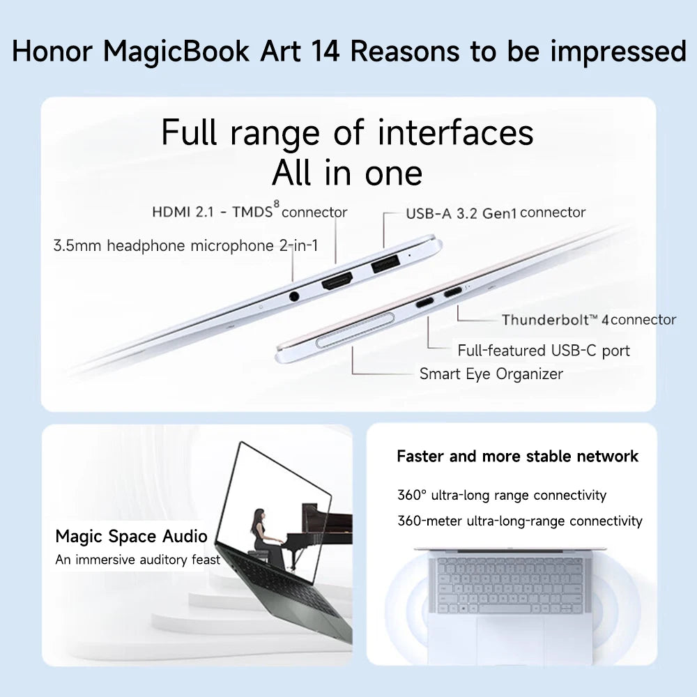 Honor Laptop MagicBook Art 14 2024 Model 14.6-inch OLED Touchscreen Ultra5 /Ultra7 16GB/32GB 1TB/2TB 120 Hz 3.1K Screen Laptop - Evallys.com # #