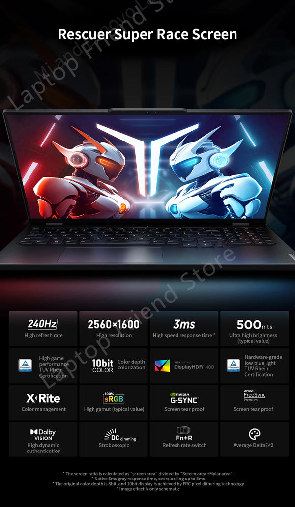 Lenovo Legion R9000P Gaming Laptop (Legion Pro 5) 16“2.5K 240Hz AMD Ryzen9-7945HX 16G/32G RAM 1T/2TB SSD Notebook Computer PC - Evallys.com # #