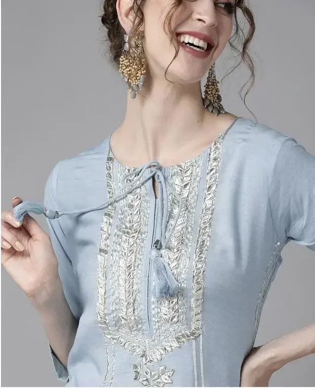Traditional Indian Punjabi Salwar Kameez Set – Embroidered 3-Piece Outfit - Evallys.com