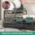 Dish Drying Rack for Kitchen Counter - Large Dish Rack with Drainboard, Adjustable Swivel SpoutRustproof Dish Drainer, Black