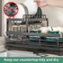 Dish Drying Rack for Kitchen Counter - Large Dish Rack with Drainboard, Adjustable Swivel SpoutRustproof Dish Drainer, Black