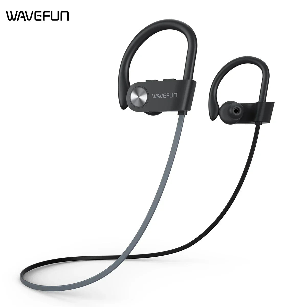 Wavefun XBuds Bluetooth Earphone Wireless Headphones with Ear Hook IPX7 Waterproof Super Bass Sport Earphones Music Gaming Mode - Evallys.com