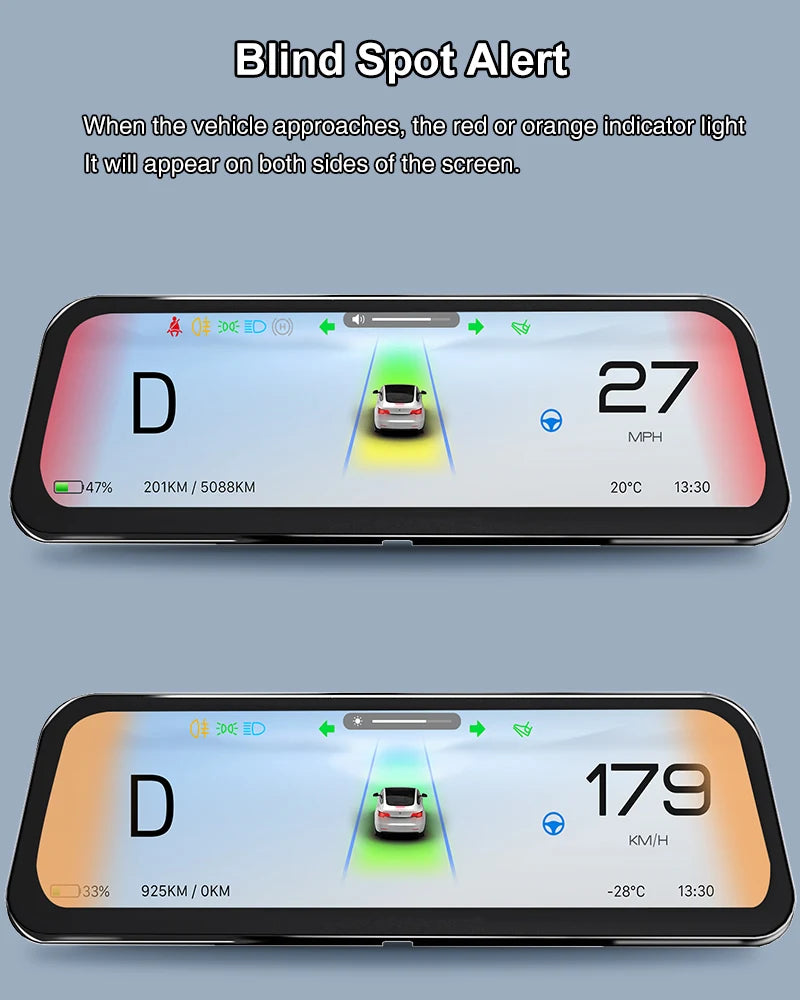 Onlysay Hud Head-Up Display Korean Support Wireless CarPlay OTA Update 9.6 Inch Instrument Display For Tesla Model 3 Y