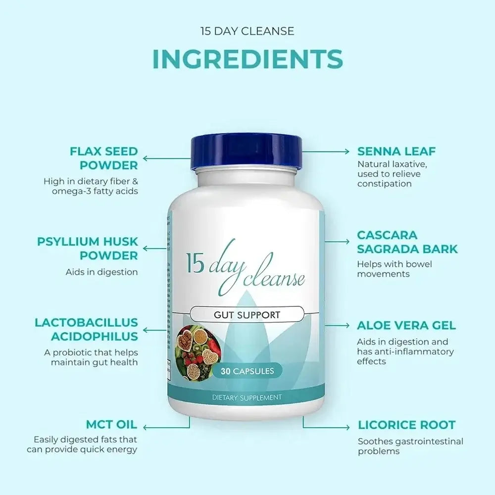15-day Intestinal Cleansing and Detoxifying Capsules,Targeting The Overall Colon, Digestive Regulation,and Intestinal Health