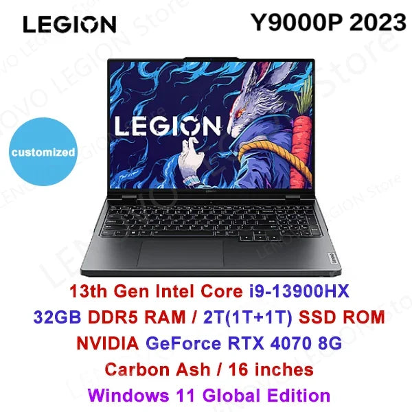 Lenovo Legion Y9000P 2023 16inch Gaming Esports Laptop 32G 2T SSD RTX 4060/4080 13th Intel I5-13500HX/I9-13900HX Gamer Notebook - Evallys.com