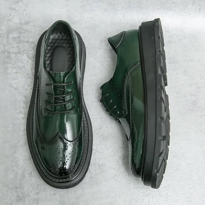 Green Patent Leather Oxford Shoes – Men’s Formal Business Dress Shoes - Evallys.com