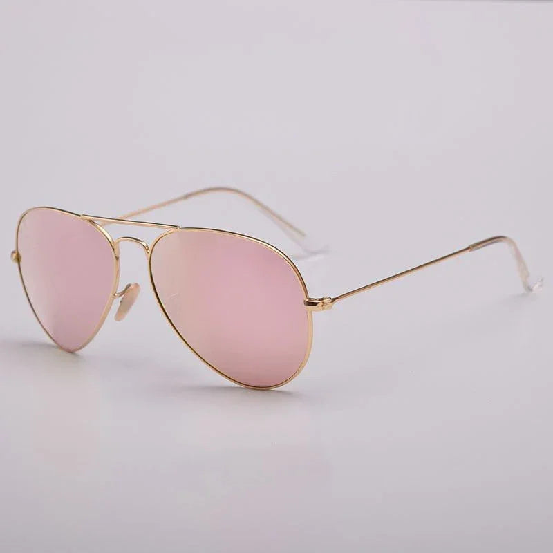 Top Quality Real Glass Lenses Men Women Sunglasses Brand Fashion Pilot Metal Frame Classic Style Outdoor UV400 Sun Glasses - Evallys.com