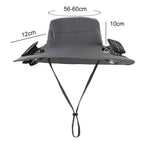 Solar Powered UV Protection Hat – Fan Cooling Wide Brim Cap - Evallys.com