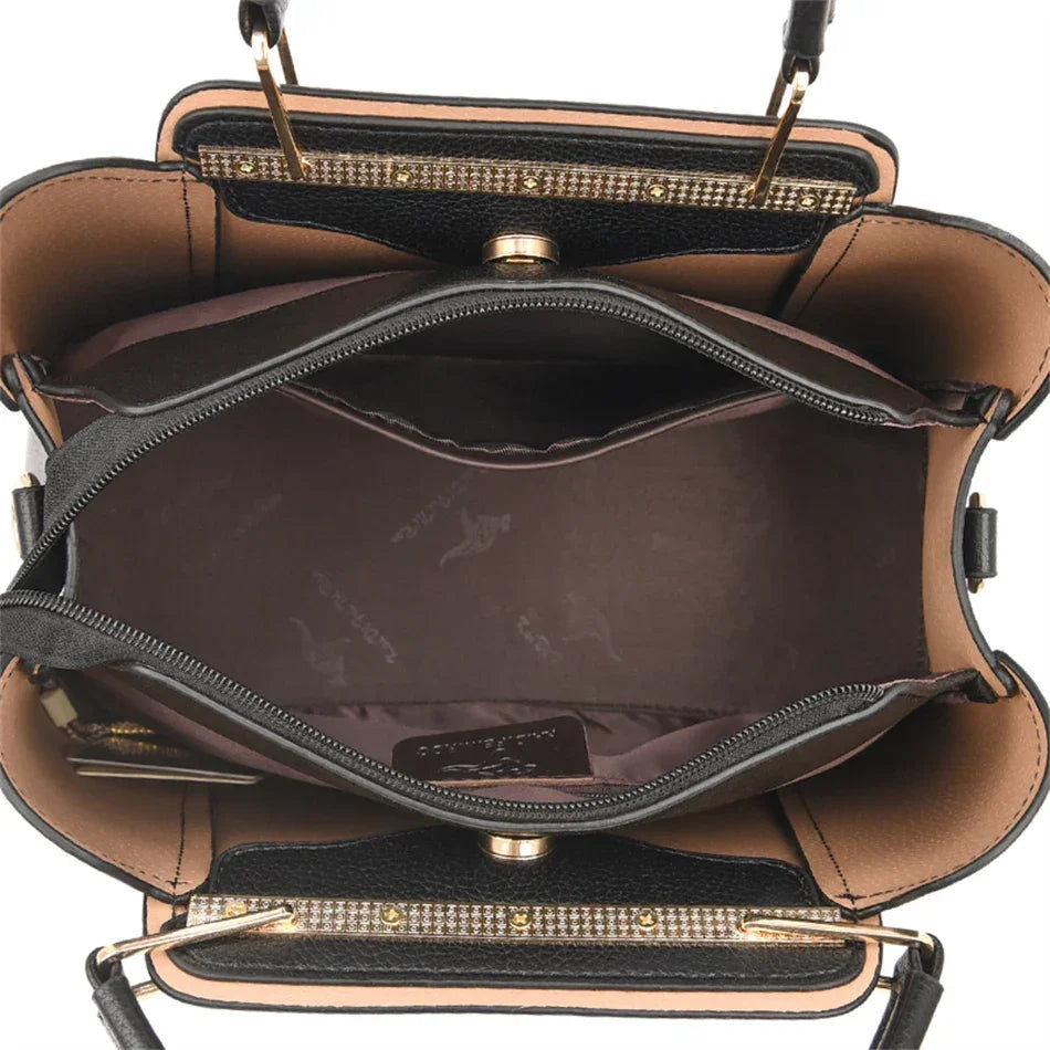 2024 Luxury Women Designer 3 Layers Shoulder Crossbody Sac Ladies Large Capacity Leather Handbags Shopper Brand Messenger Totes - Evallys.com