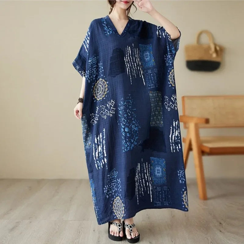 Bohemian Summer Maxi Dress – Vintage Loose Beach Streetwear - Evallys.com