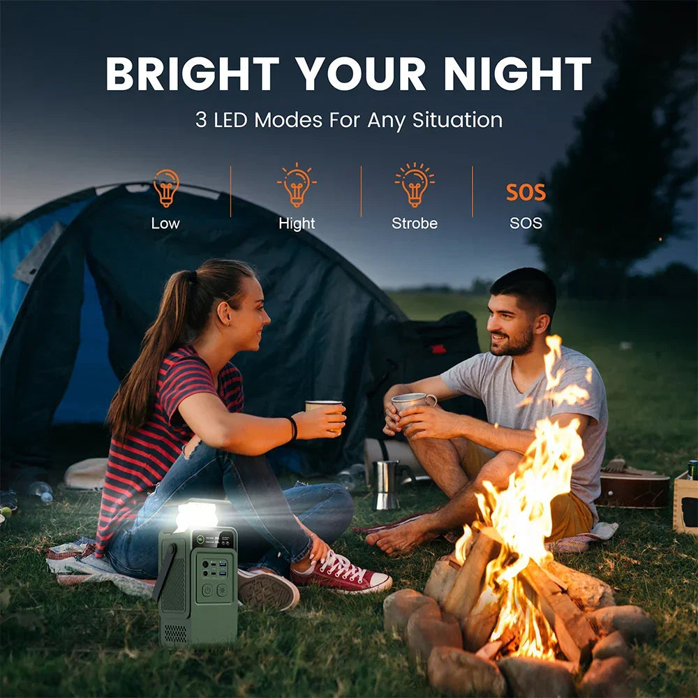 200W Portable Power Bank – 192Wh LiFePO4 Solar Generator for Camping