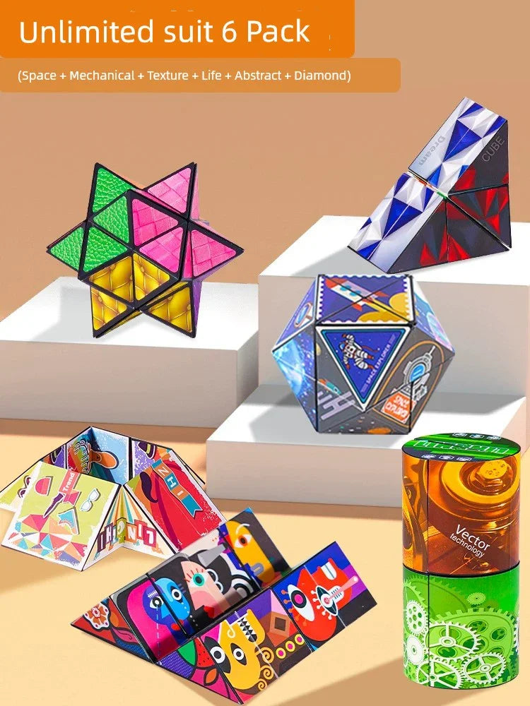 Variety Magnetic Cube Infinite Flip Deformation 3D Geometric Three-Dimensional Thinking Training Kids Educational Toy Boy - Evallys.com