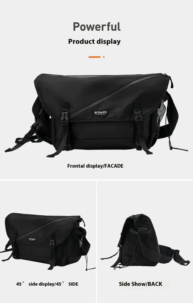 Men’s Nylon Shoulder Bag – Japanese Style Laptop Sling & Messenger Bag - Evallys.com