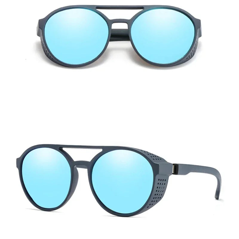 Men Fashion Round punk Sunglasses Women/Men 2022 Vintage Round Sun Glasses High Quality Brand Designer Sunglass de sol UV400 - Evallys.com
