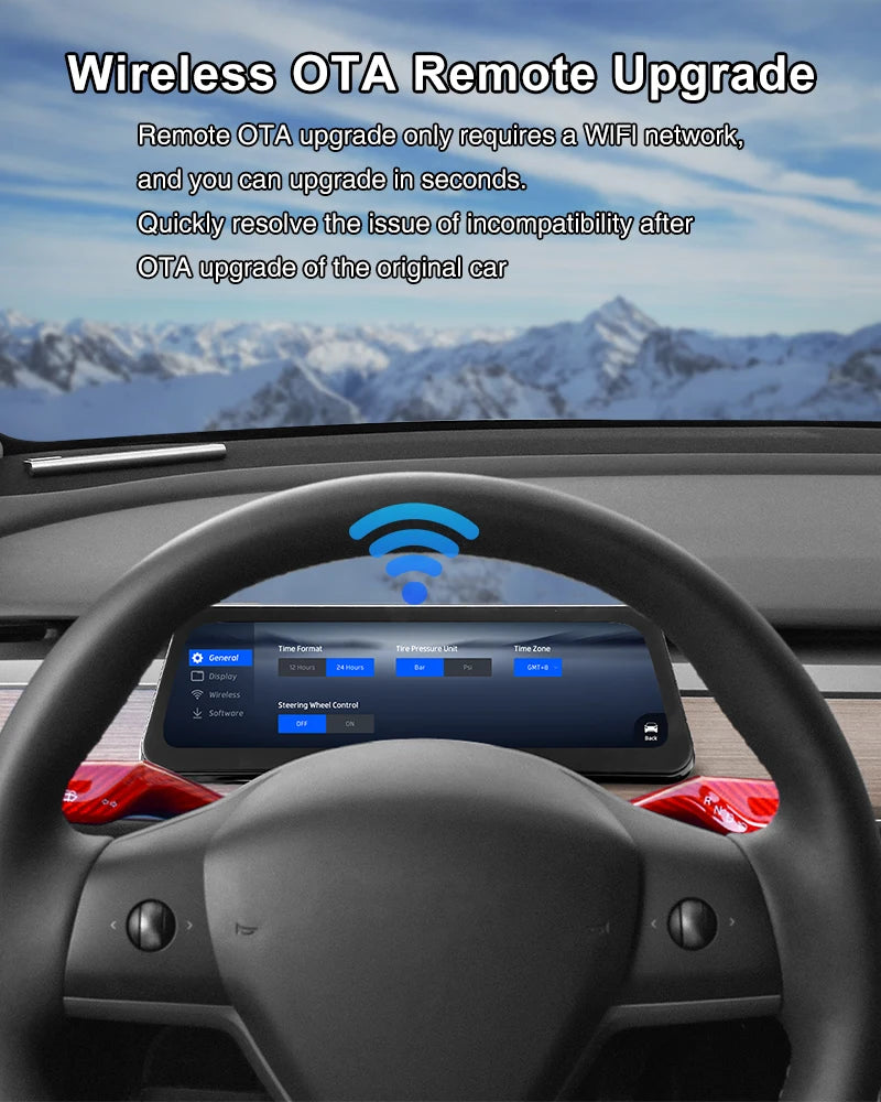 Onlysay Hud Head-Up Display Korean Support Wireless CarPlay OTA Update 9.6 Inch Instrument Display For Tesla Model 3 Y