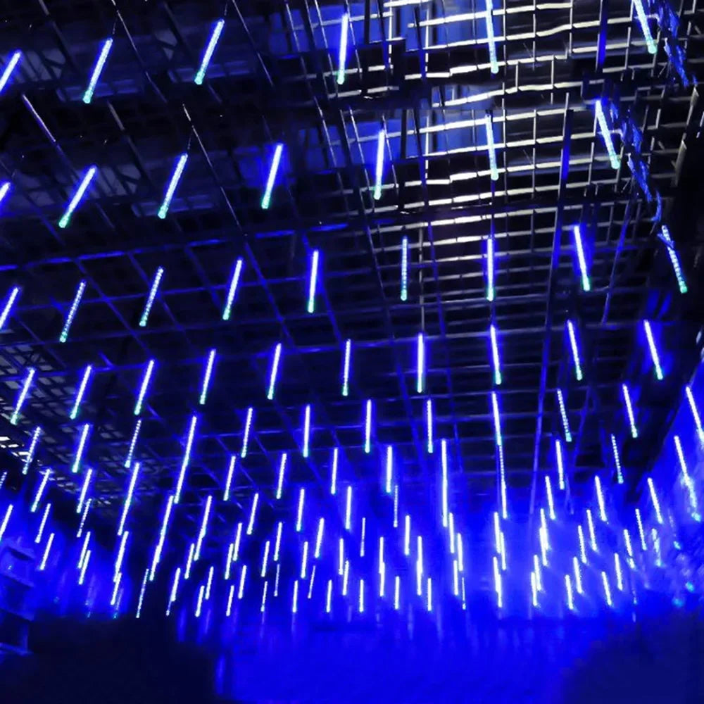 LED Meteor Shower Rain Lights Waterproof Falling Raindrop Fairy String Light Christmas Decoration Outdoor Holiday Party Patio - Evallys.com