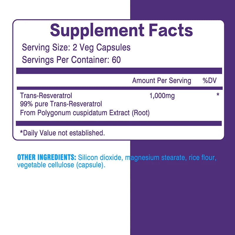 Resveratrol Supplement – Anti-Aging, Heart & Joint Support Capsules
