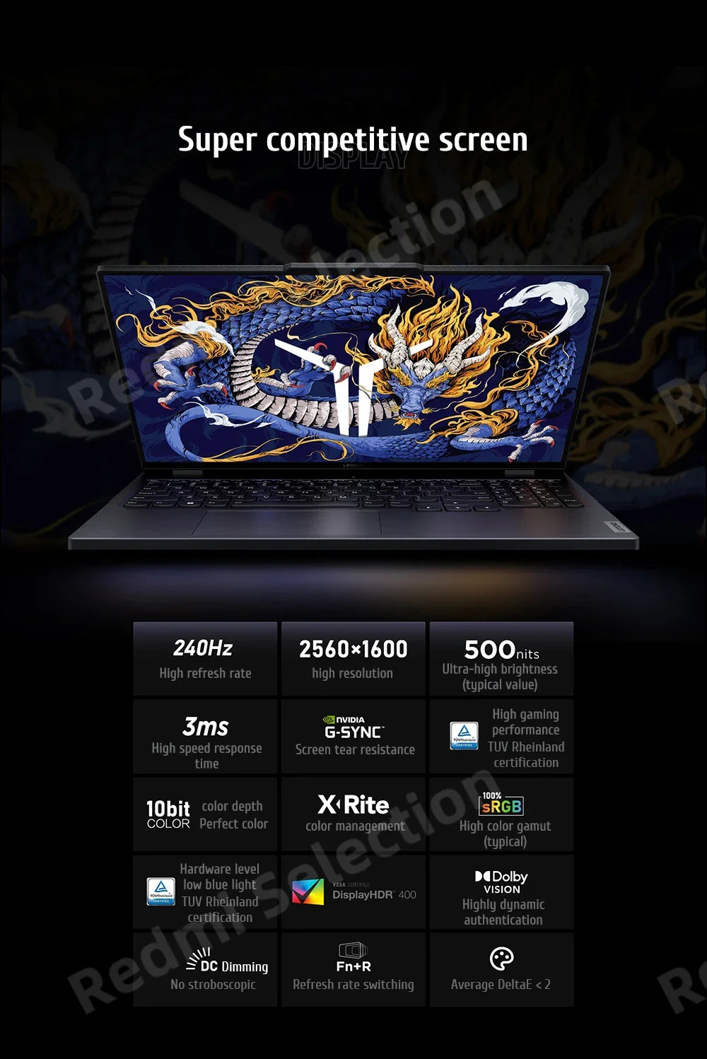 Lenovo Legion Y9000P 2024 E-sports Gaming Laptop Intel Core i9-14900HX RTX 4060/RTX 4090 16 inch 2.5K 240Hz Game Notebook PC - Evallys.com