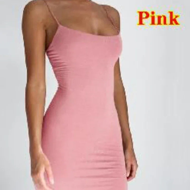 Summer Spaghetti Strap Bodycon Mini Dress – Sexy Clubwear 2025 - Evallys.com