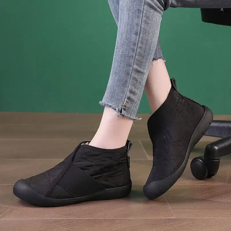 Simple Women Cotton Shoes Plush Warm Womens Snow Boots Lightweight Comfortable Women Casual Shoes in Winter Botines Para Mujeres - Evallys.com