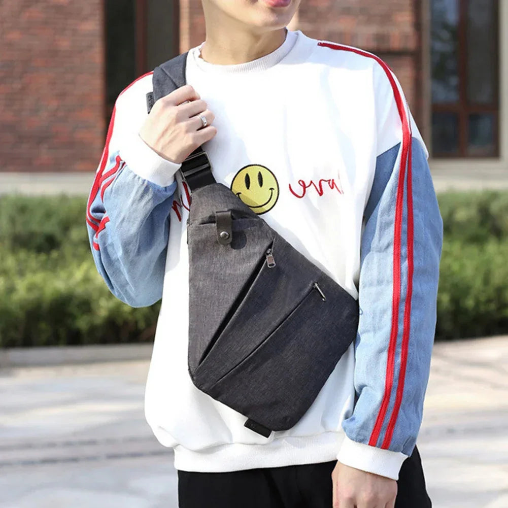 Mens Fashion Chest Bag Multifunctional Fanny Pack Adjustable Strap Simple Sling Bag Anti Theft Bag Ergonomic Waist Pack - Evallys.com