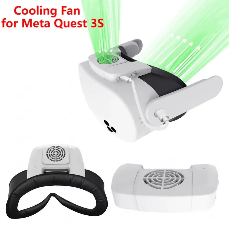 Face Mask Cover with Cooling Fan For Meta Quest 3 VR Headset Air Circulation Breathable Facial Interface Face Pad VR Accessories - Evallys.com