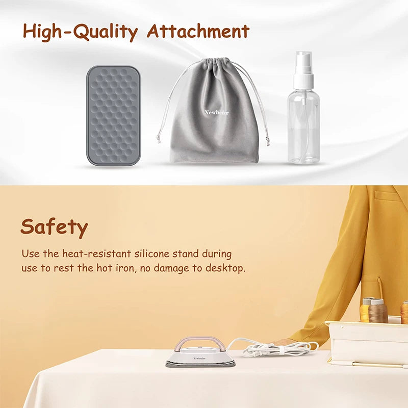 Mini Travel Iron for Clothes Portable Handle Electric Ironing Machine Fast Heating 30s Dry Wet Irons Garment Household Tools