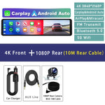 11.26" 4K 2160P Car Dvr Carplay Android Auto Dash Cam GPS WIFI BT FM Stream Rear View Mirror Dashcam Dvrs Camera Drive Recorder - Evallys.com