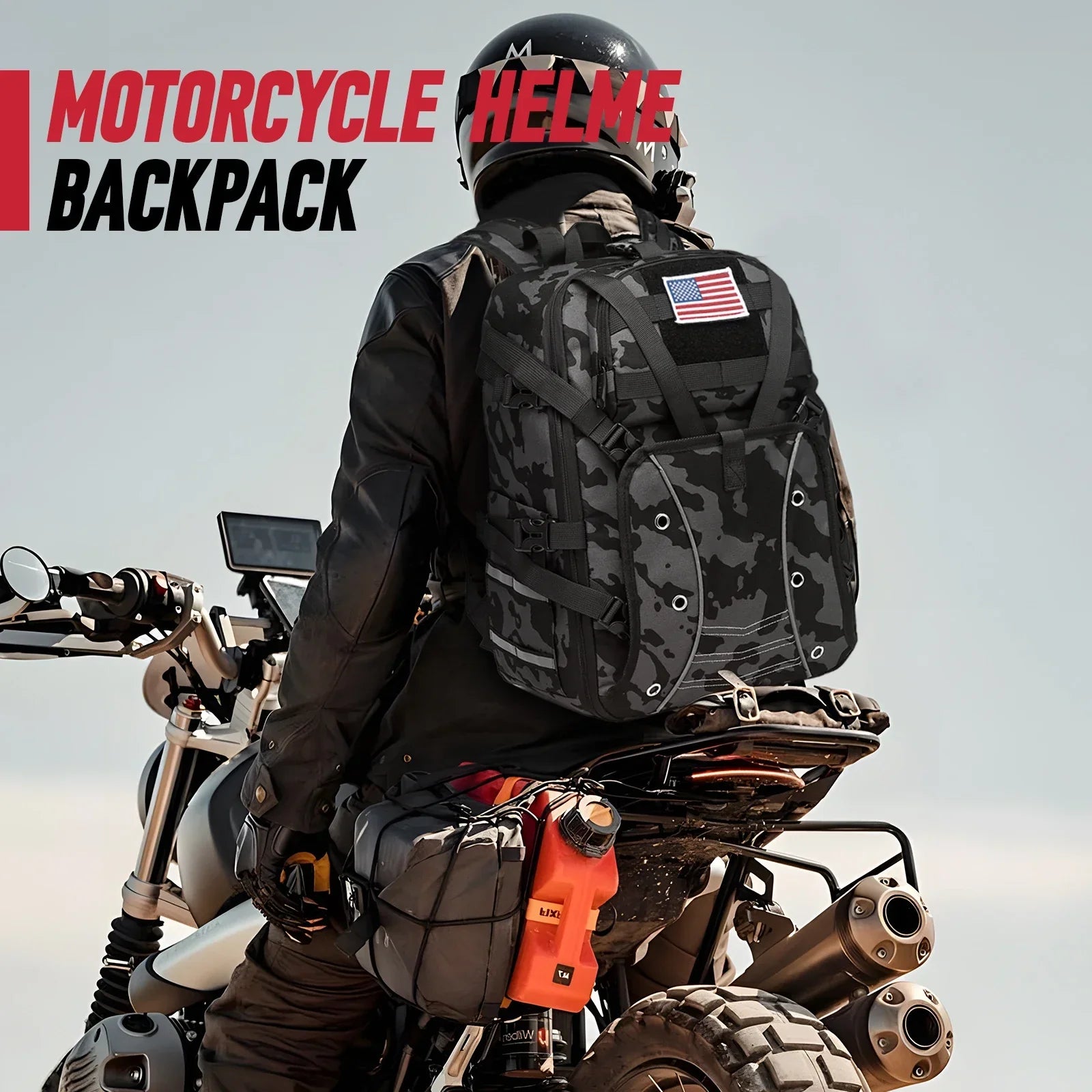 Motorcycle Helmet Backpack – Waterproof Travel & Commuter Bag - Evallys.com