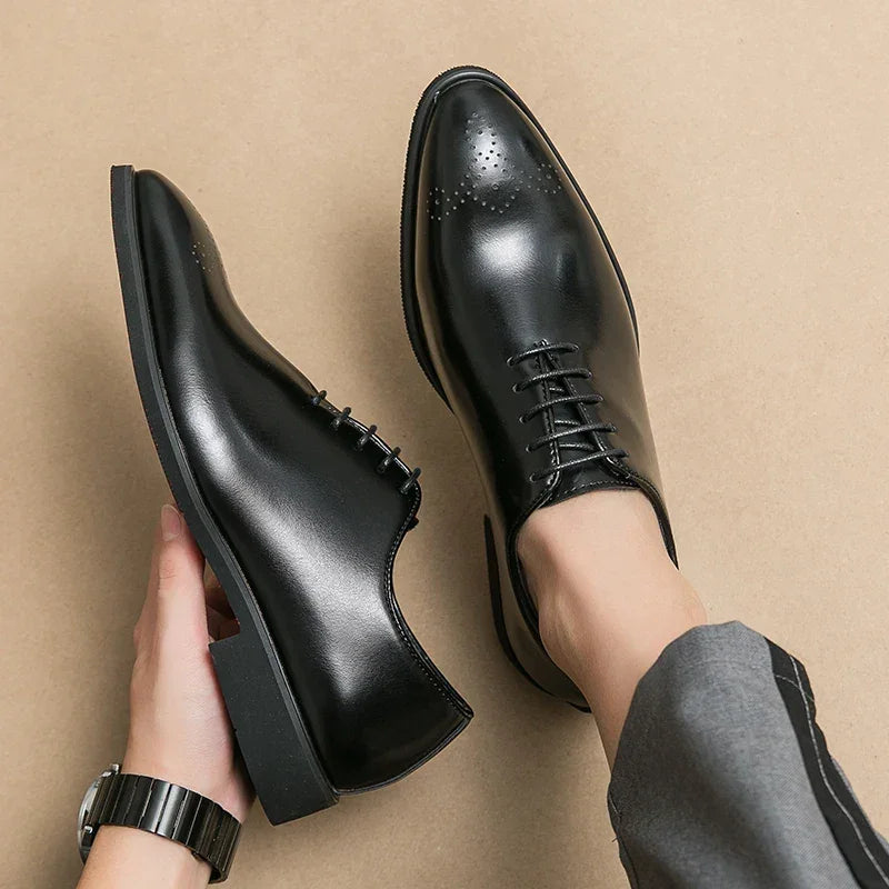 Luxury Men’s Leather Oxford Shoes – Formal Wedding & Office Footwear - Evallys.com
