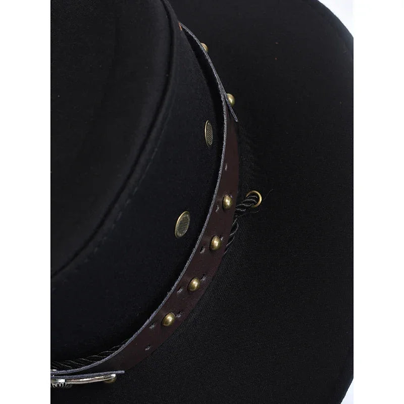 Vintage Suede Western Cowboy Hat – Party & Cosplay Big-Brim Cap - Evallys.com