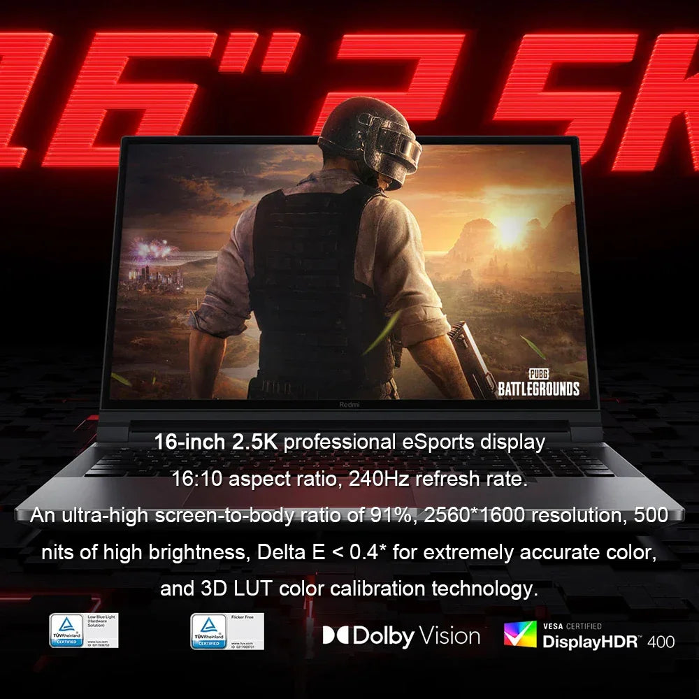 XIAOMI Redmi G Pro Gaming Laptop 2024 Intel Core i9-14900HX NVIDIA Geforce RTX 4060 16"Inch 2.5K 240Hz RAM 16GB SSD 1TB Gamer PC - Evallys.com