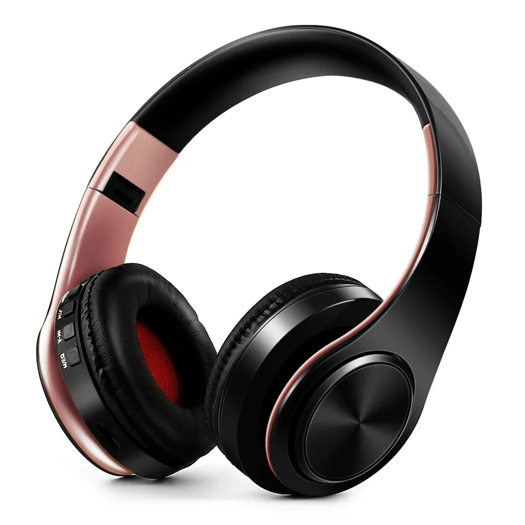 2025 Upgrading Wireless Bluetooth Headphones Stereo Headset Music Sports Overhead Earphone with Mic for Smart Phone TV PC Tablet - Evallys.com