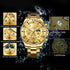 OLEVS Men's Watches Top Brand Luxury Watch for Men Original Waterproof Stainless Steel Chronograph Moon Phase Date Rota Dial - Evallys.com