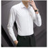 New Plus Size Men Solid Color Business Shirt Fashion Classic Basic Casual Slim White Long Sleeve Shirt Brand Clothes - Evallys.com