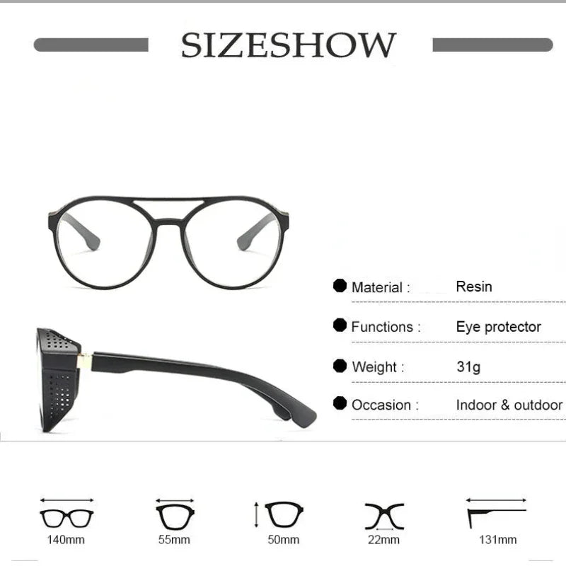Men Fashion Round punk Sunglasses Women/Men 2022 Vintage Round Sun Glasses High Quality Brand Designer Sunglass de sol UV400 - Evallys.com