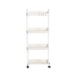 Plastic Rolling Utility Cart with Handle Storage Trolley for Office, Living Room, Kitchen, Movable Storage Organizer with Wheel