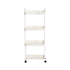 Plastic Rolling Utility Cart with Handle Storage Trolley for Office, Living Room, Kitchen, Movable Storage Organizer with Wheel