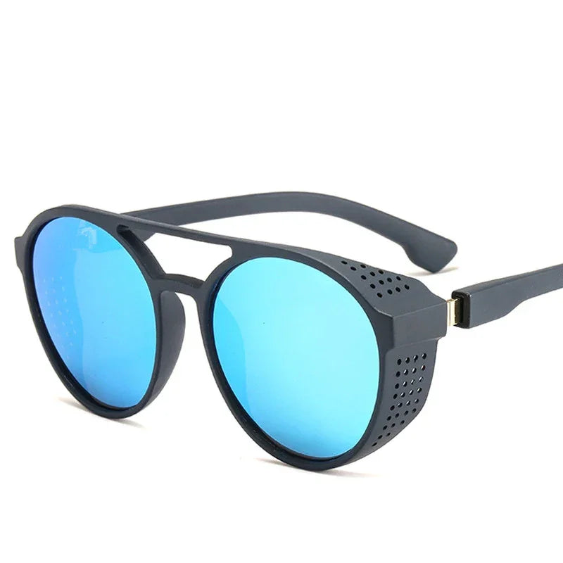 Men Fashion Round punk Sunglasses Women/Men 2022 Vintage Round Sun Glasses High Quality Brand Designer Sunglass de sol UV400 - Evallys.com