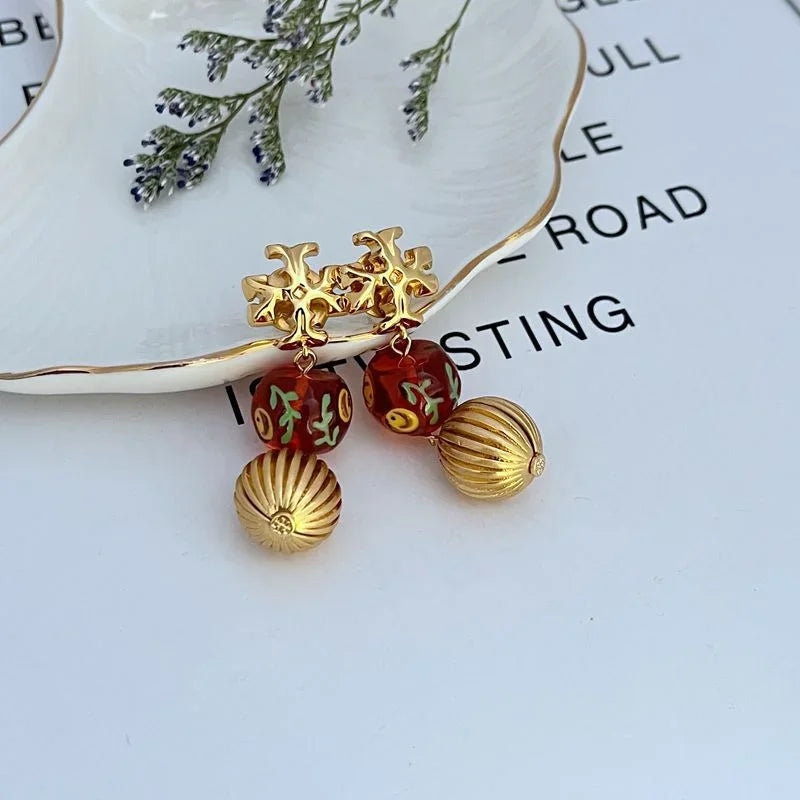 Vintage Flower Spherical Stud Earrings, Niche Tassel Girl Earrings, High-end Anti-allergy Earrings for Women 2025 Fashion New - Evallys.com