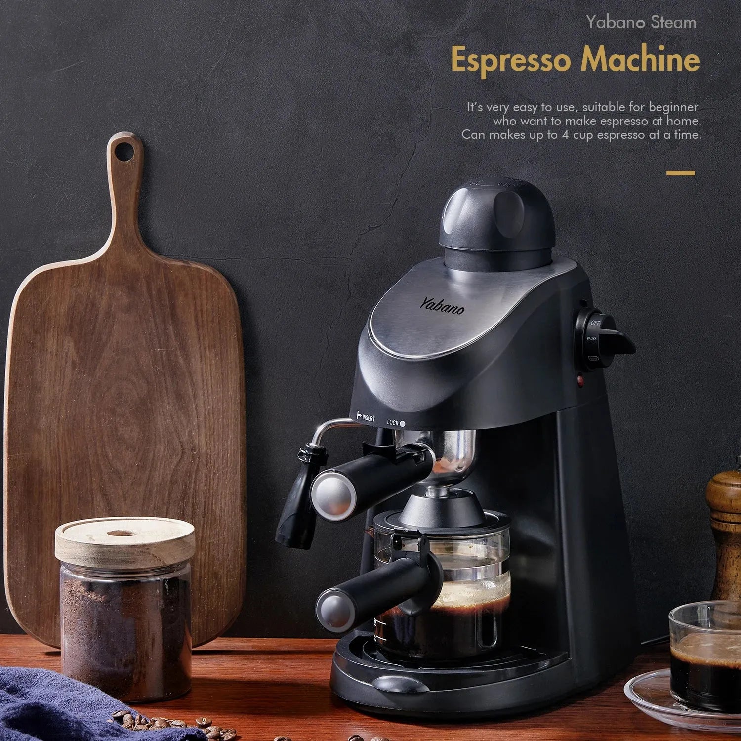 Yabano Espresso Machine, 3.5Bar Espresso Coffee Maker, Espresso and Cappuccino Machine with Milk Frother, Espresso Maker with St - Evallys.com