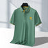 Men's Business Casual Short Sleeved Embroidered Solid Color Polo Shirt Fashionable Breathable Comfortable Summer Versatile Top - Evallys.com