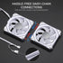 Redragon GCF012 Standard 120mm 4 Pin PWM PC Case Fan for Radiator/Computer Case Cooling, 120x120x25mm, 3 Pack, White - Evallys.com