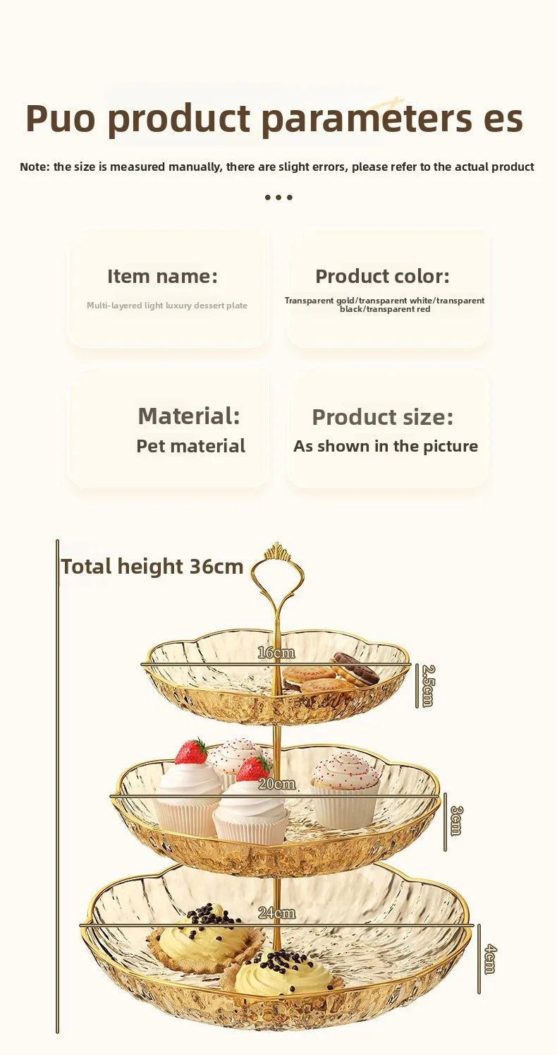 2/3 Tier Fruit Plate Stand Coffee Table Snack Tray Dried Fruit Dessert Plate Bar Counter Display Holder
