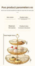 2/3 Tier Fruit Plate Stand Coffee Table Snack Tray Dried Fruit Dessert Plate Bar Counter Display Holder